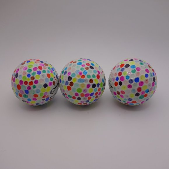 Set of Three(3) Pre-Loved Hand Design Callaway Chromesoft Golf Balls with Box - Picture 4 of 16